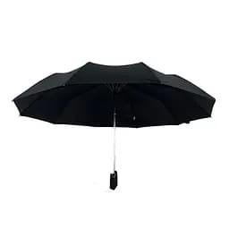Чоловіча складана парасолька напівавтомат Calm Rain 100 см чорна - мініатюра 2