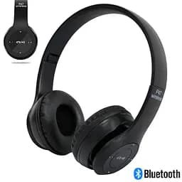 Навушники бездротові накладні чорні, з мікрофоном, Bluetooth, екокожа - мініатюра 2