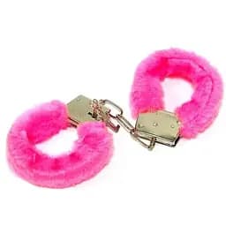 BDSM-наручники Хутряні кордони ніжні з ключем One Size рожеві