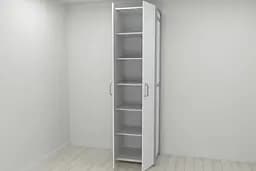 Шкаф Гардероб Уни секция 7 серии Конект Ferrum-decor 220x60x50см Серый металл ДСП Белый 16 мм (FRD-104563)