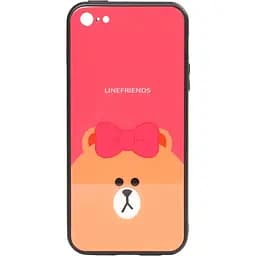 Чехол-накладка Toto Cartoon Print Glass Case Apple iPhone 7/8/SE 2020 Line friends Brown
