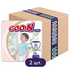 Упаковка трусиков-подгузников Goo.N Plus XL (12-20 кг) для детей унисекс 76 шт. (38 шт. x 2 шт.)