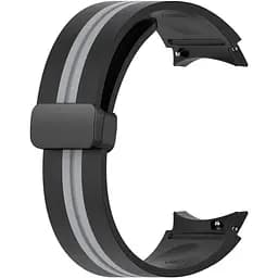 Браслет Cls-line-black для Samsung Galaxy Watch 5 - чорно-сірий ширина кріплення 20мм силікон Watchbands (W35-6WB12227561)