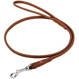 Поводок для собак Waudog Soft кожаный, круглый, коричневый