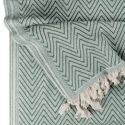Плед бавовняний Cosas ZIGZAG 180х230 см оливка (Plaid_Zigzag_01Pistachio_180x230) - мініатюра 4