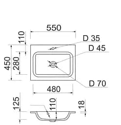 Раковина Adamant Frate 55 white 4824296204501, Білий - мініатюра 5