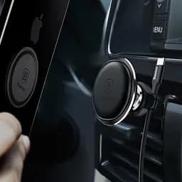 Автотримач магнітний Baseus Magnetic Air Vent OS with cable clip (C40141201113-00) Black - мініатюра 4