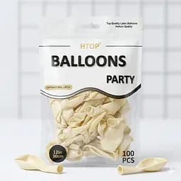 Надувні повітряні кулі HTOP 100 шт Party Balloons 30 см Товари для оформлення Дня народження Святкова атрибутика Бежевий - мініатюра 2