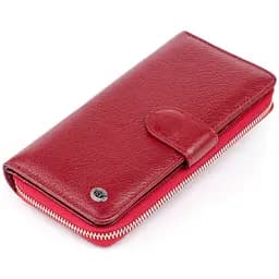 Вертикальний місткий гаманець зі шкіри ST Leather 19307 бордовий