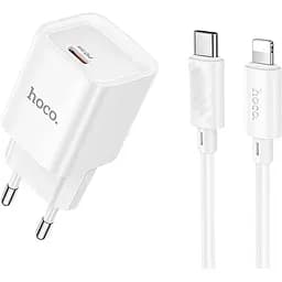 Сетевое зарядное устройство Hoco C146A PD 20W USB Type-C с кабелем Lightning 1 м
