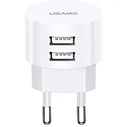 Сетевое зарядное устройство Usams T20 2USB 2.1A White [49646]