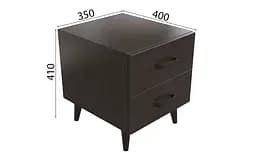 Тумба Віва 2 на конусних ніжках Ferrum-decor 41x35x40 Чорний метал ДСП Венге Магія 16 мм (FRD-106811) - мініатюра 4