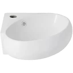 Раковина подвесная Qtap Leo N 380x360x130 мм, White, угловая, овальная, без донного клапана QT11115010WN