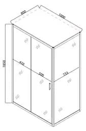 Душова кабіна без піддону Mixxus Hard SC01-100x80x185-TR хром прозоре скло 5 мм MI6911, Універсальна, прозорий, хром - мініатюра 3
