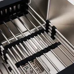 Кухонна мийка Platinum Handmade 78x50С L з нержавіючої сталі 3.0 мм квадратний сифон 78x50x22 см сатин - мініатюра 7