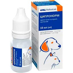Краплі BioTestLab Ципронорм від отитів та кон'юктивітів 10 мл