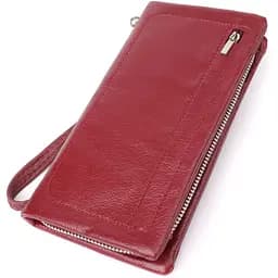 Шкіряний жіночий гаманець-клатч із відділенням під телефон ST Leather 23102 бордовий