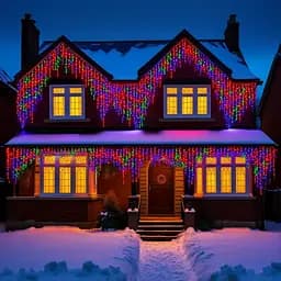 Вулична гірлянда Бахрома GarlandoPro 20 м 335 LED  білий дріт Мультиколор 20MWML - мініатюра 4