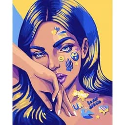 Картина за номерами Santi Дівчина з тату, неонові фарби, 40х50 см (954519)