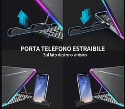 Охолоджувальна підставка для ноутбука 15-17.3 дюйми Ice Coorel K15 RGB - мініатюра 7