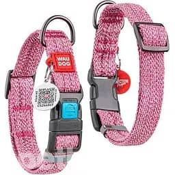 Нашийник Waudog Re-cotton із QR паспортом, ш. 20 мм, завд. 28-40 см Червоний (4823089340128)
