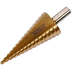 Сверло коническое ступенчатое титановое по металлу Sthor Ø=4-32 мм HSS 4241 (22612)