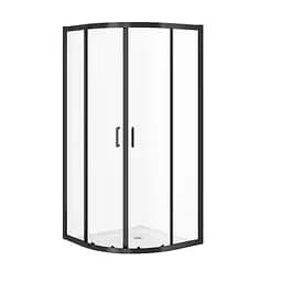 Душевая кабина Cersanit Zip полукруглая black 90x90x190 S163-008, прозрачный, черный