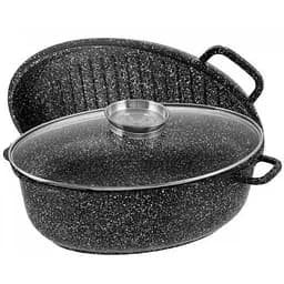 Гусятниця Edenberg EB-4602 з литого алюмінію з мармуровим покриттям з кришкою