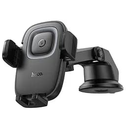 Автотримач з БЗП Hoco HW32 Crown push-type (center console) Black / Metal gray - мініатюра 4
