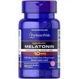 Мелатонін Puritan's Pride Quick Dissolve Melatonin 10 mg Cherry Flavor 90 таблеток