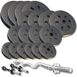 Набір зі штангою та гантелями Besport PowerPro 86кг з w-подібним грифом 120см