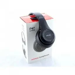 Бездротові навушники P-47 Bluetooth + MicroSD + FM Радіо чорні - мініатюра 3