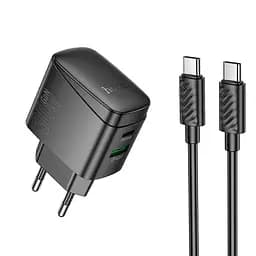 Адаптер сетевой HOCO Type-C to Type-C Cable Bright charger set CS61A |1USB/1Type-C, 30W/3A|
