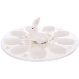 Підставка для яєць BonaDi на 9 штук керамічна Зайчик 24 см (928-027)
