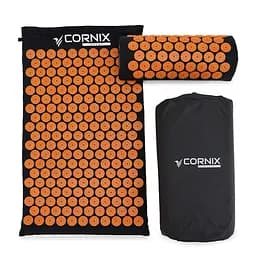 Килимок акупунктурний з валиком Cornix Classic Mat Аплікатор Кузнєцова XR-0111 Black/Orange