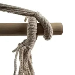 Підвісне крісло-гамак Gardlov 23670 з дерев’яною перекладиною та 2 подушками 120 кг бежевий - мініатюра 4