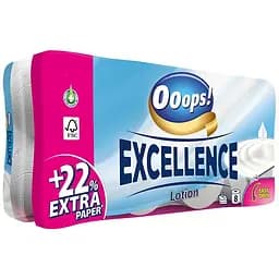 Туалетний папір Ooops! Excellence Lotion тришаровий 8 рулонів