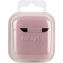 Силіконовий футляр з мікрофіброю для навушників Airpods 1/2 Рожевий / Pink Sand - мініатюра 5