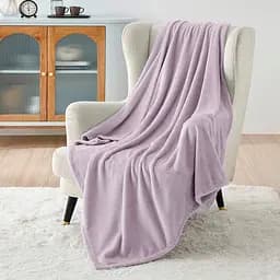 Плед однотонний HomeBrand, мікрофібра, 230х200 см, бузковий (4618)