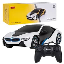 Машинка RASTAR BMW i8 сменный цвет кузова + светодиодные фары + 2,4 ГГц пульт 1:24 белый 48400-1