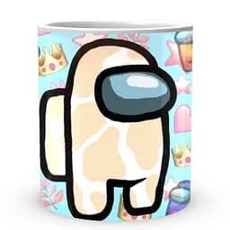 Кружка GeekLand Амонг Ас Among Us Один из нас белая космонавт на фоне сердец AU.02.552 330 мл белая