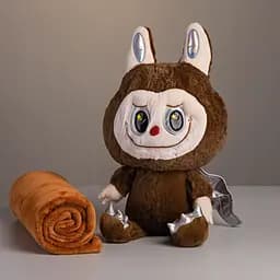 Мягкая игрушка-плед и подушка 3 в 1 Labubu Brown Dragon Лабубу Коричневый Colorful Home 520-29BR