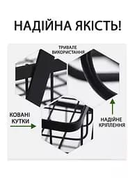 Настільна трирівнева етажерка - кошик для фруктів та овочів Loft з дерев'яною ручкою - мініатюра 5