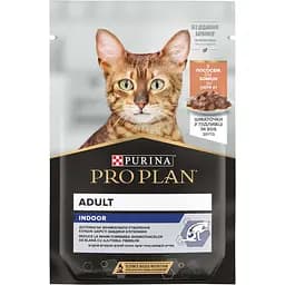 Вологий корм для домашніх дорослих котів Purina Pro Plan Adult Indoor з лососем 85 г (12457618)