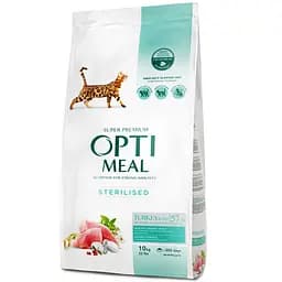 Сухой корм для стерилизованных котов Optimeal с индейкой и овсом 10 кг (B1830601)