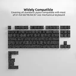 Набір кейкапів PBT Black Lines / 97 шт / OEM-профіль / Black