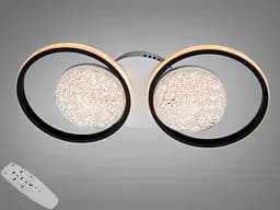 Люстра стельова ва Diasha 79W 3+3 чорна біла пульт