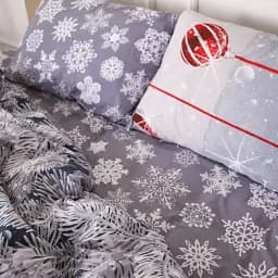 Наволочка MirSon Бязь 17-0657 Mistletoe 45х45 см сіро-червона (2200009611704) - мініатюра 5