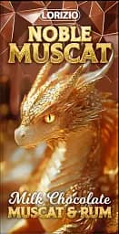 Шоколад молочний Lorizio з родзинками, мускатним горіхом та ромом "NOBLE MUSCAT" 100 г