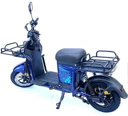 Електроскутер Вантажний з двома великими багажниками Crosser MAX PRO (1200W  72V 24Ah) Синій - мініатюра 6